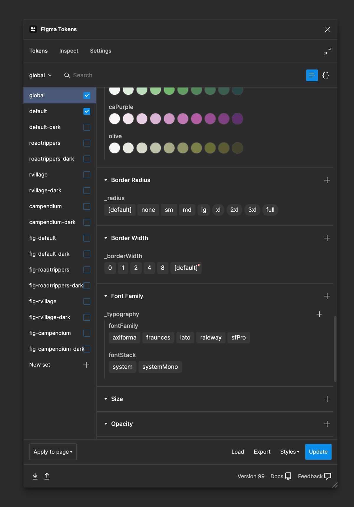 Figma Tokens theme switcher